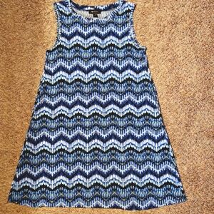 AB Studio Blue Sleeveless Dress with Pockets Size Small